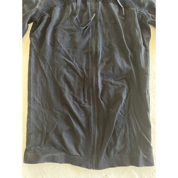 Fabletics Black Tech Mesh Full Zip Hooded Athletic Jacket - Picture 3 of 11